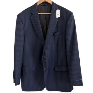 Brooks Brothers 1818 Madison Fit Sport Coat 46R Navy Pinstripe Wool VBC NWT USA